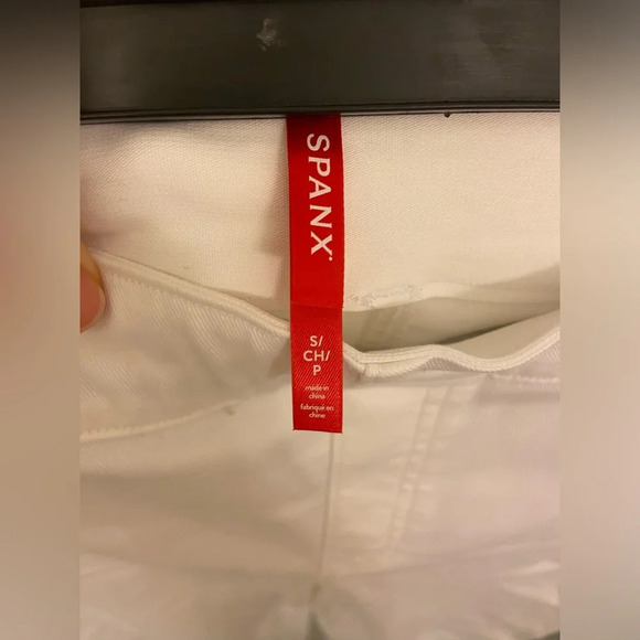 SPANX Twill Cropped Wide Leg Pant Bright White Size Small - Picture 6 of 7